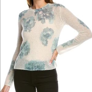 Vince Dahlia Print Crew Neck Sweater